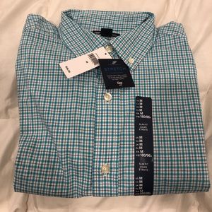 Gap button down shirt size M blue white NWT